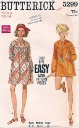 5299 68 SHORTER YOKE LONG SLEEVE COVER UP PATTERN LG 16